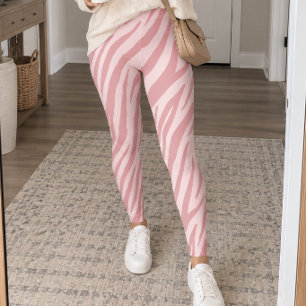 Blush Pink Zebra Stripe Leggings