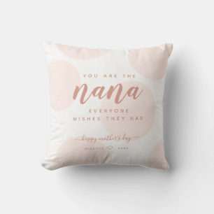 Blush Polka Dot Mother's Day For Nana Photo Throw Pillow