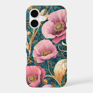 Blush Poppy Scroll  - Art Nouveau Floral