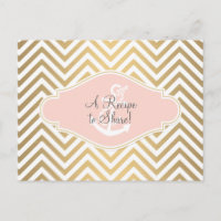 Blush Preppy Chevron Stripe Modern Nautical Anchor