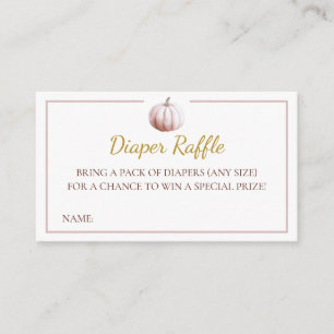 Blush Pumpkin Fall Baby Shower Diaper Raffle Card