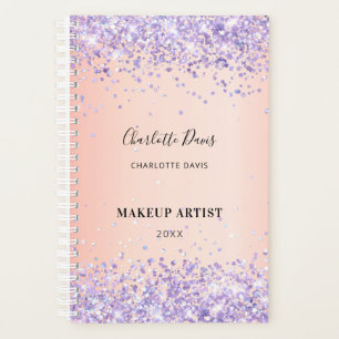 Blush purple glitter name signature 2026 planner