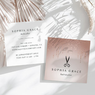 Blush Rain Hairstylist Square Business Card