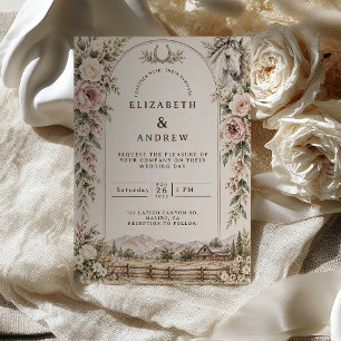 Blush Ranch Equestrian Wedding Invitation