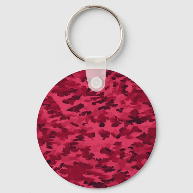 Blush Red Camouflage Pattern Keychain (Front)