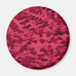 Blush Red Camouflage Pattern Magnet