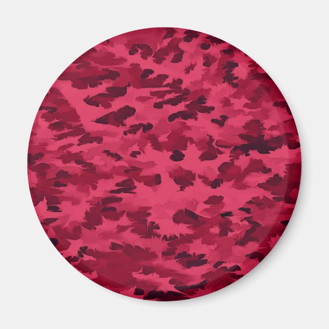 Blush Red Camouflage Pattern Magnet (Front)