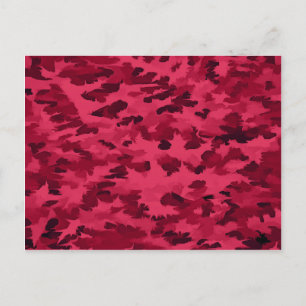 Blush Red Camouflage Pattern Postcard