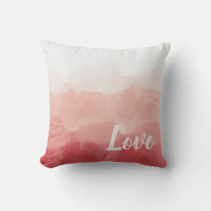 Blush Red Love Watercolor Throw Pillow