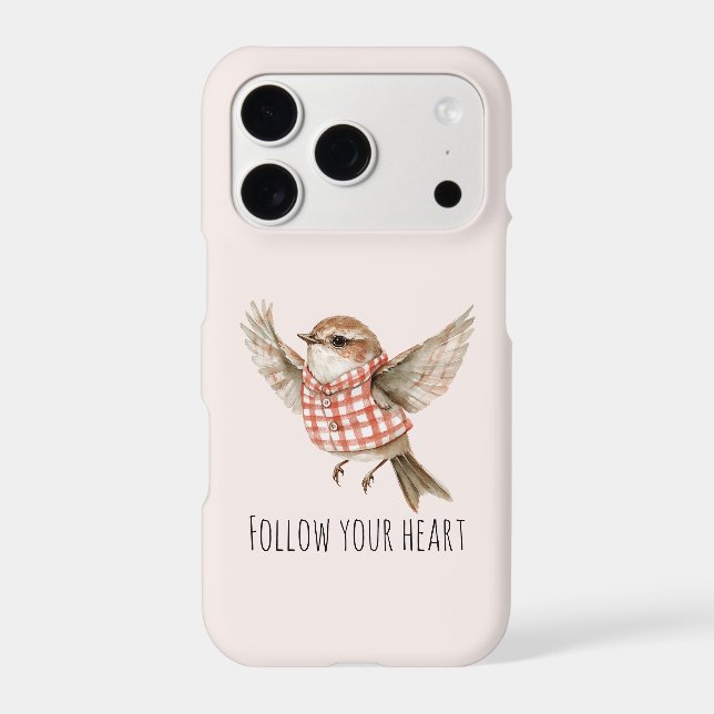 Blush Red Plaid Stripes Bird (Back)