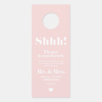 Blush Retro Bold Typography Do Not Disturb Wedding