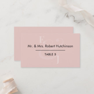Blush Reverse Ampersand Wedding | Table Seating Place Card