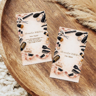 Blush Ribbon Hair Stylist Business Card