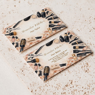 Blush Ribbon Hair Stylist Business Card