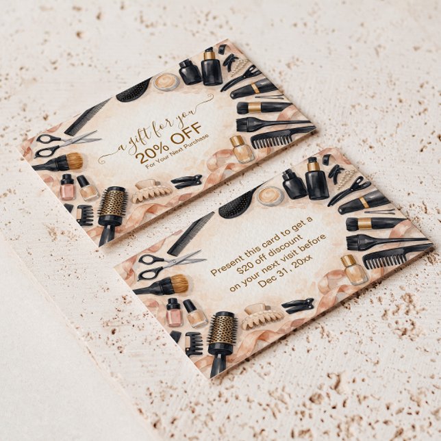 Blush Ribbon Hair Stylist Discount Card (Creator Uploaded)