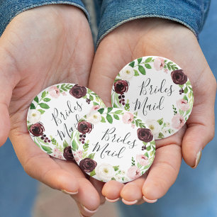 Blush Romance Bridesmaid 2 Inch Round Button