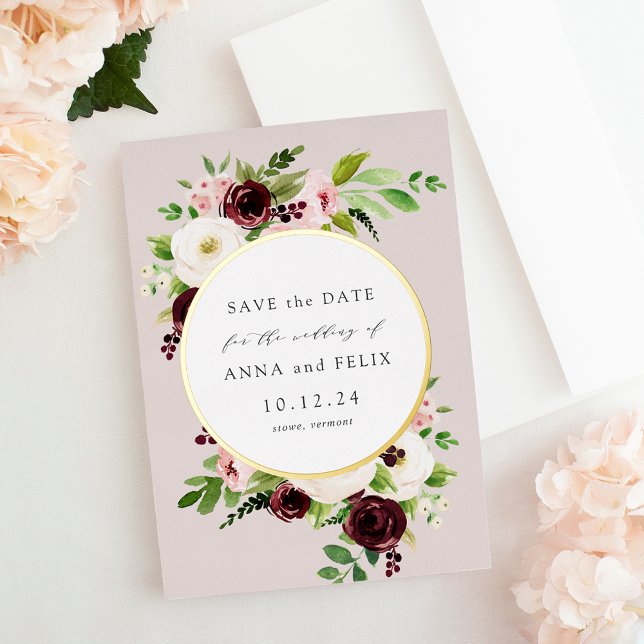 Blush Romance Foil Wedding Enregistrer la carte de (Créateur téléchargé)