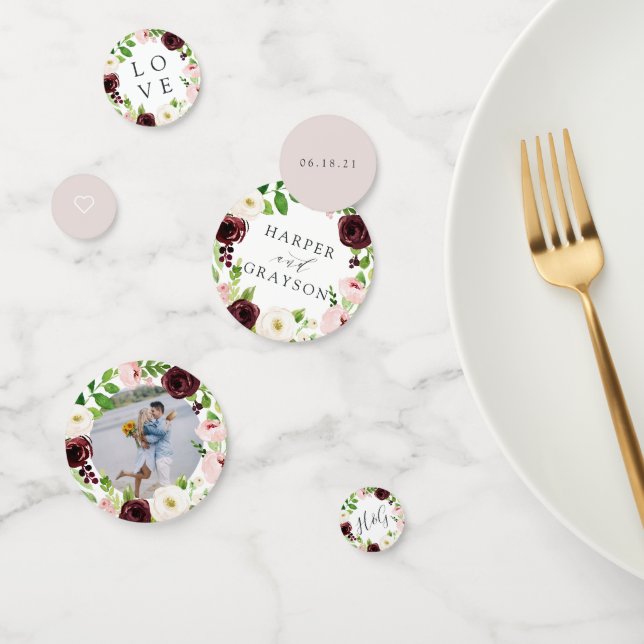 Blush Romance Personalized Wedding Confetti (Group)