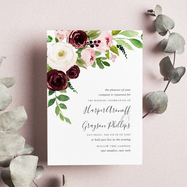 Blush Romance Wedding Invitation (Creator Uploaded)