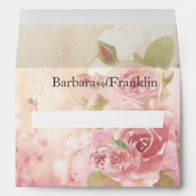 Blush Rose Botanical Wedding Envelope