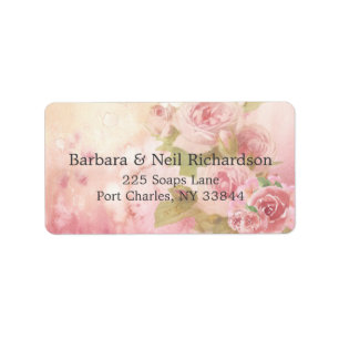 Blush Rose Botanical Wedding Label