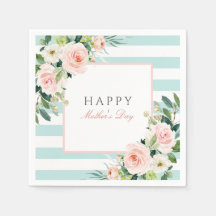 Blush Rose Floral and Stripes Mother's Day
