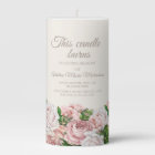 Blush rose Floral Mariage Cette bougie Brûle la mé