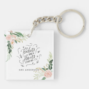 Blush rose floral merci enseignant cadeau 