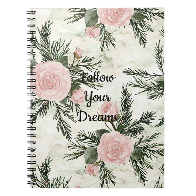 Blush Rose Floral Notebook (Front)