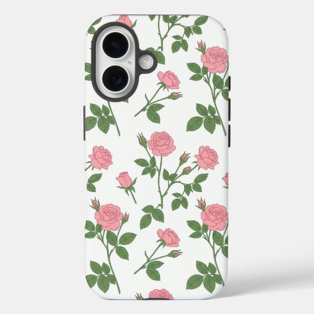 Blush Rose Garden | Pink Rose Floral iPhone Case (Back)