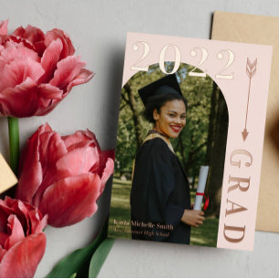 Blush Rose Gold Arch & Arrow Graduation