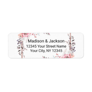 Blush & Rose Gold encadré Mariage Adresse de retou