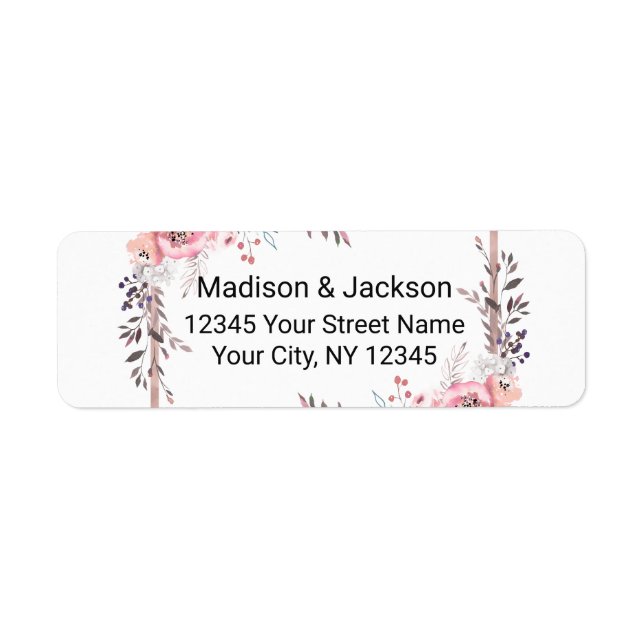 Blush & Rose Gold encadré Mariage Adresse de retou (Devant)