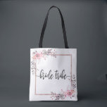 Blush & Rose Gold Framed Wedding Bride Tribe Tote Bag<br><div class="desc">Blush & Rose Gold Framed Floral Watercolor Wedding Bride Tribe Tote Bags- With trendy brush script font! ~ Check my shop to see the entire wedding suite for this design!</div>