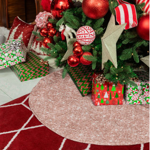 Blush Rose Gold Glitter Glam Brushed Polyester Tree Skirt