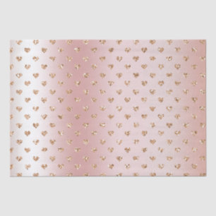 Blush Rose Gold Glitter Hearts  Tissue Paper