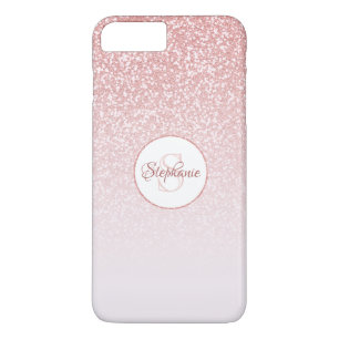 Blush Rose Gold Glitter Monogram Case-Mate iPhone Case