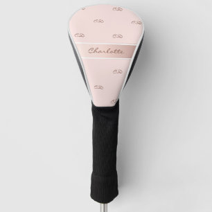 Blush rose gold monogram name initials golf head cover