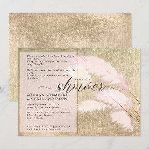 Blush Rose Gold Pampas Grass Invitation