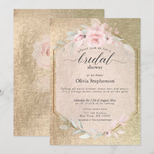Blush Rose Gold Pampas Grass Invitation