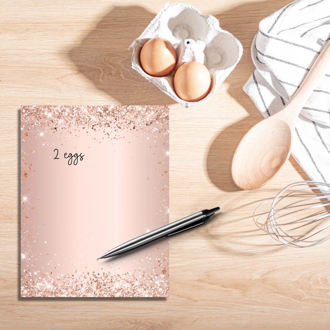 Blush rose gold recipe cookbook page insert (Creator Uploaded)