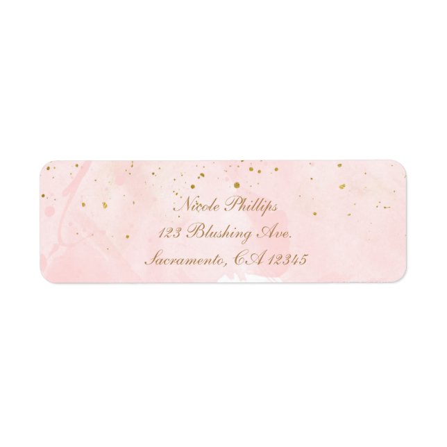 Blush rose & Gold Splatter Fête des mariées modern (Devant)