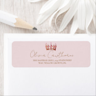 Blush Rose & Gold Sweet 16 Bow Crown Birthday 