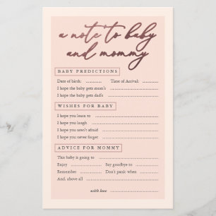 Blush Rose Gold Typography A Note To Baby & Mommy