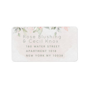 Blush Rose Greenery RSVP Return Envelope Label