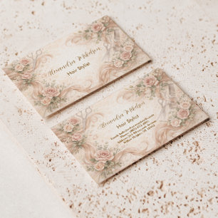 Blush Rose Hair Studio Illustration Business Card