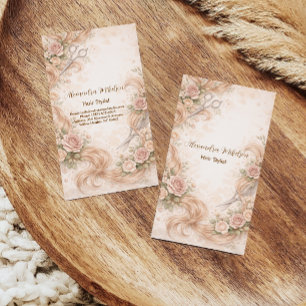 Blush Rose Hair Studio Illustration Business Card