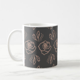 Blush Rose Line Art / Elegant Floral Coffee Mug