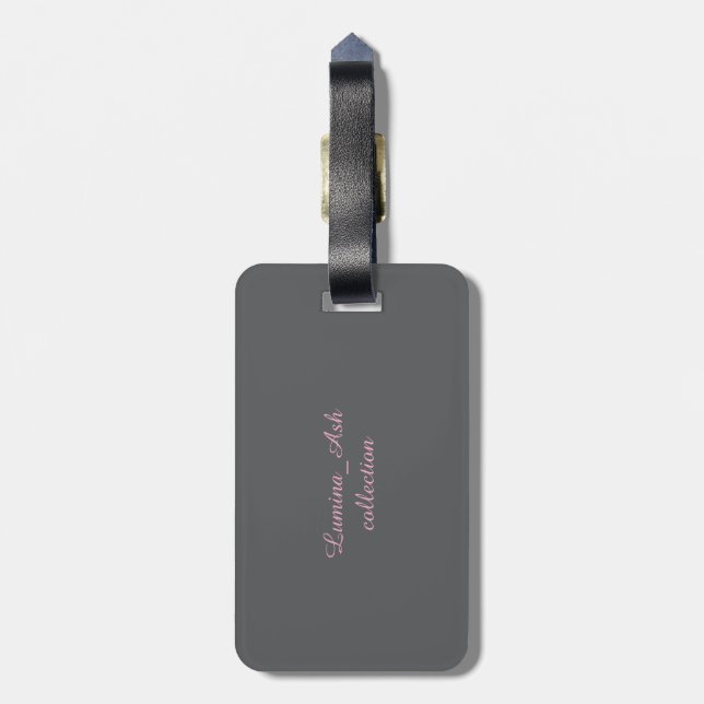 Blush Rose Luggage Tag — Lumina & Ash Collection (Back Vertical)