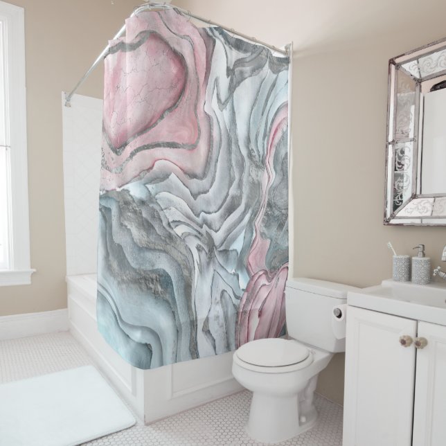 Blush rose marble - pastel pinks and silver (In Situ)